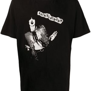 メンズ Saint Laurent グラフィック Tシャツ ブラック