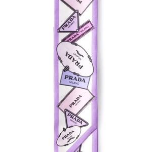 Prada Purple Printed Twill Scarf
