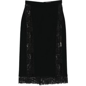 Elie Saab Black Lace Midi Skirt