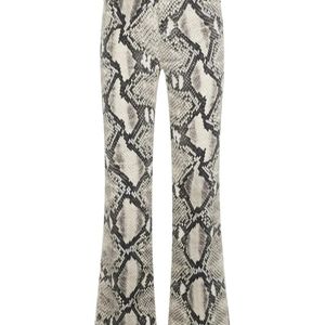 Roberto Cavalli Gray Python-Print Trousers