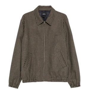A.P.C. Brown Houndstooth Zip Shirt Jacket for men
