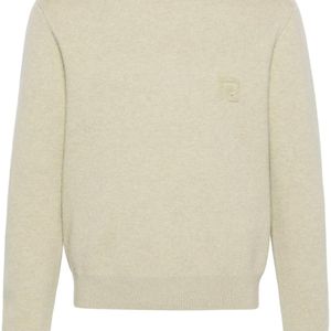 Nanushka Natural Logo-Embroidered Merino Jumper for men