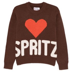 Mc2 Saint Barth Red Kyla Heart-Detail Sweater