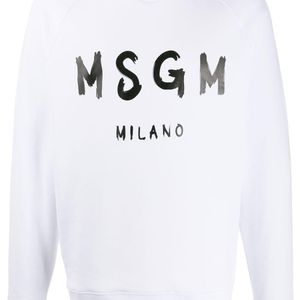 メンズ MSGM Milano ロゴ スウェットシャツ ホワイト