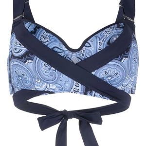 Marlies Dekkers Blue Cache Coeur Paisley-Print Bikini Top