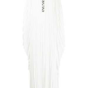 Robe plissée à ornements en cristal SemSem en coloris Blanc