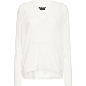 Tom Ford White Haut En Maille À Col V