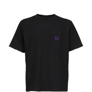 Needles Black Butterfly-Embroidered T-Shirt for men