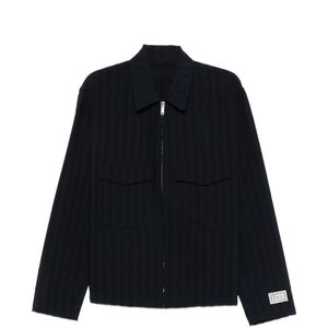 LC23 Black Ribbed Zip-Up Jacket for men