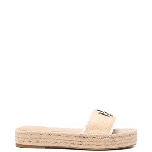 Ralph Lauren Natural Logo-Plaque Raffia Espadrilles