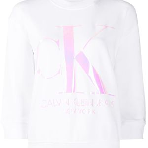 Calvin Klein Weiß Sweatshirt mit Logo-Print