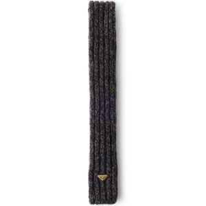 Prada Black Wool And Mouliné Cashmere Scarf