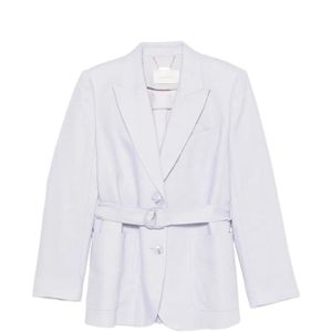 Zimmermann White Luna Linen Belted Blazer