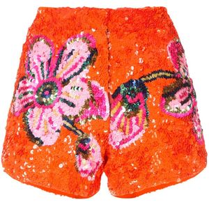 Shorts a fiori di Manish Arora in Arancione