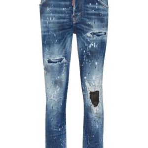 DSquared² Blue Distressed Skinny Jeans