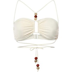 Magda Butrym White Ruffled Bikini Top