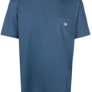メンズ Maison Kitsuné フォックスパッチ Tシャツ ブルー