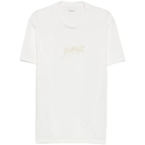 Isabel Marant White Logo-Embroidered T-Shirt for men