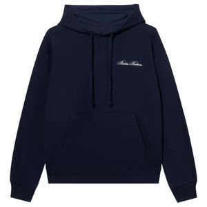 Brooks Brothers Blue Embroidered-Logo Cotton Hoodie for men