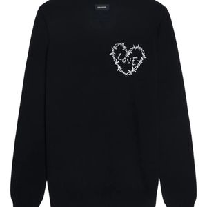 Zadig & Voltaire Blue Heart-Detail Sweater