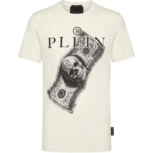 Philipp Plein White Jersey T-Shirt Dollar for men