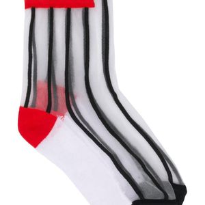 MSGM Gestreepte Sokken Met Logo in het Wit