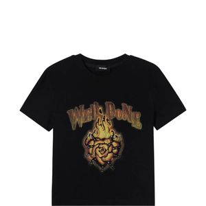 we11done Black T-Shirt À Imprimé Graphique