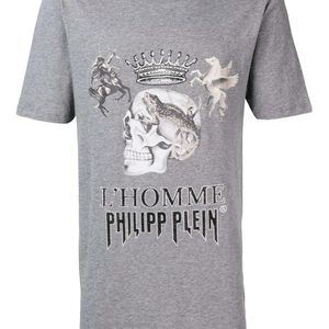 メンズ Philipp Plein ラウンドネック Tシャツ グレー
