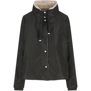 Herno Black Drawstring High-Neck Jacket