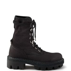 Prada Black Canvas Ankle Boots