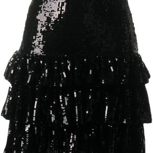 MSGM スパンコール ミニスカート ブラック
