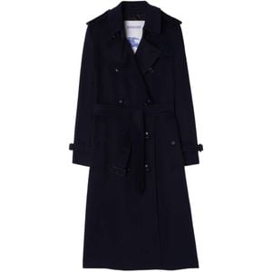 Burberry Blue Long Cashmere Kensington Trench Coat