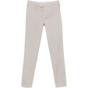 Brunello Cucinelli White Button Presed-Crease Trousers for men