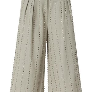 Pinko Grey Bermuda Shorts With Jewel Stripes