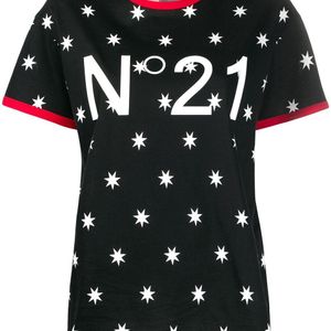 N°21 スター プリント Tシャツ ブラック