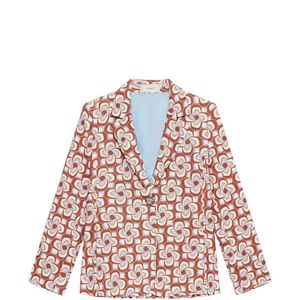 Maliparmi White Patterned Single-Breasted Blazer
