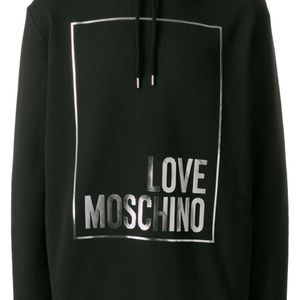メンズ Love Moschino ロゴプリント パーカー ブラック