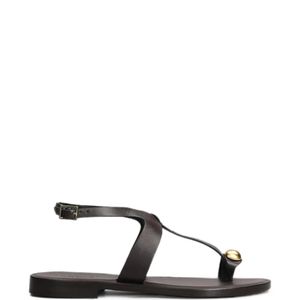 DONNARì Brown Tone Pebble Flat Sandals