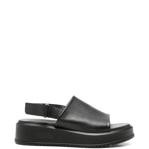 SERGIO MORETTI FIRENZE Black Platform -Heel Slingback Sandals