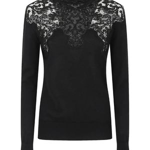 Ermanno Scervino Black Lace Beaded Top