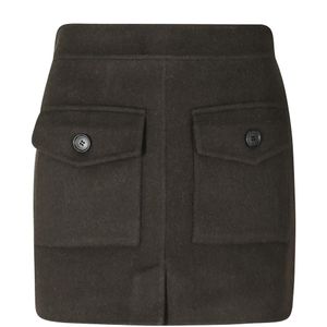 Department 5 Black Cassie Wool Mini Skirt