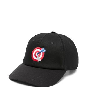 ALBERTO BRESCI Black Embroidered Baseball Cap for men