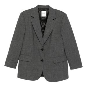 Sandro Gray Two-Button Wool Blazer
