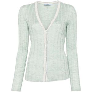 Prada Blue Ribbed Cardigan