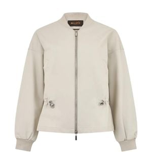Moorer Natural Drawstring Zip-Up Jacket