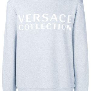 メンズ Versace ロゴ スウェットシャツ グレー