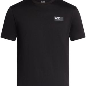 EA7 Black Logo-Print T-Shirt for men