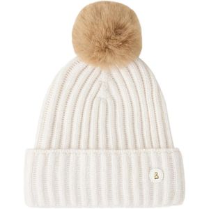 Bogner White Bonnet Ranya Côtelé À Pompon
