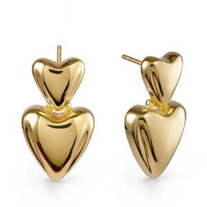 Otiumberg Metallic Heart Earrings