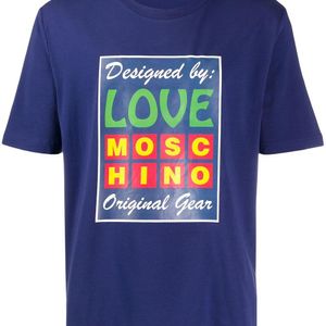 メンズ Love Moschino プリント Tシャツ ブルー